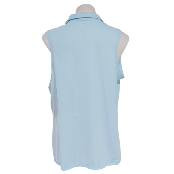 NIKE Dri-Fit Victory Sleeveless Golf Polo Glacier Blue NEW - Picture 4 of 6